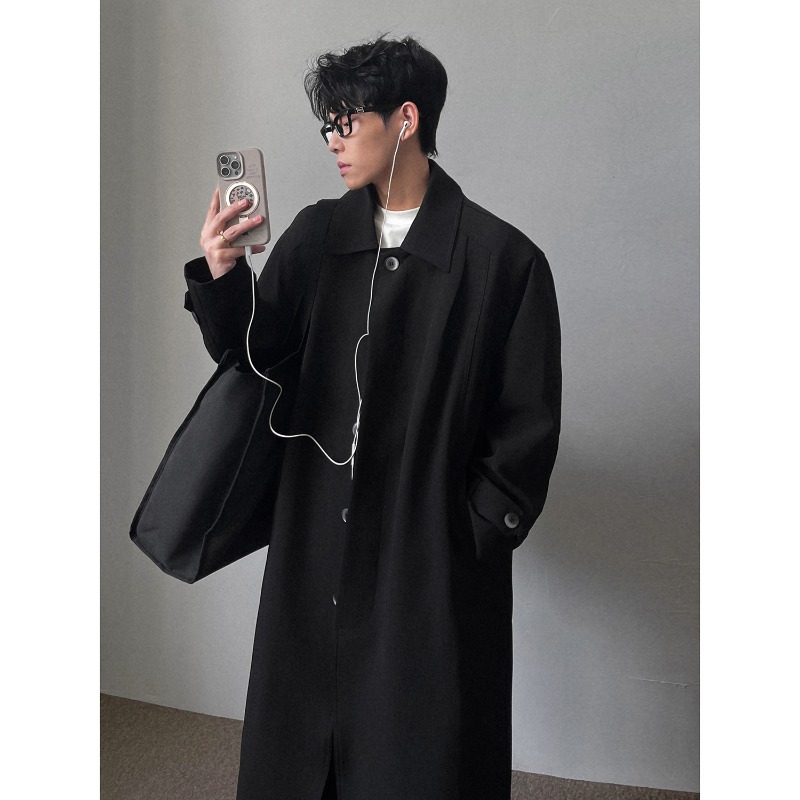Men'S Fashion X - Abrigo Largo Minimalista para Hombre con
