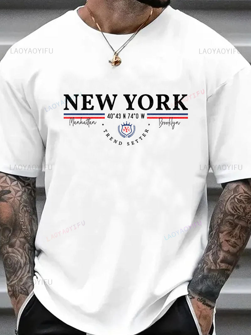 Men'S Fashion New York - Camiseta con gráfico de letras de
