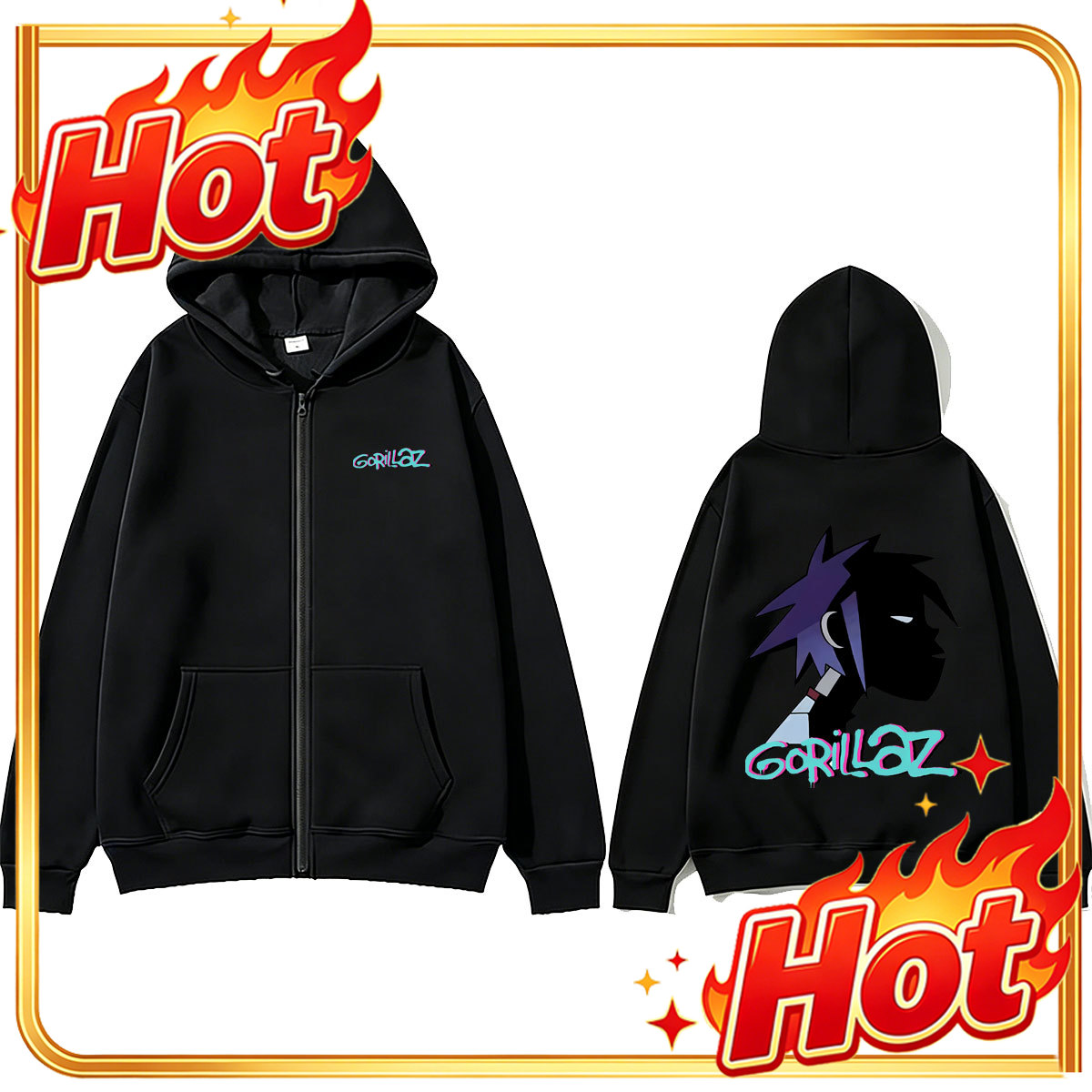 Mens Fashion Zip Up Hoodies - Sudadera con capucha y cremallera con