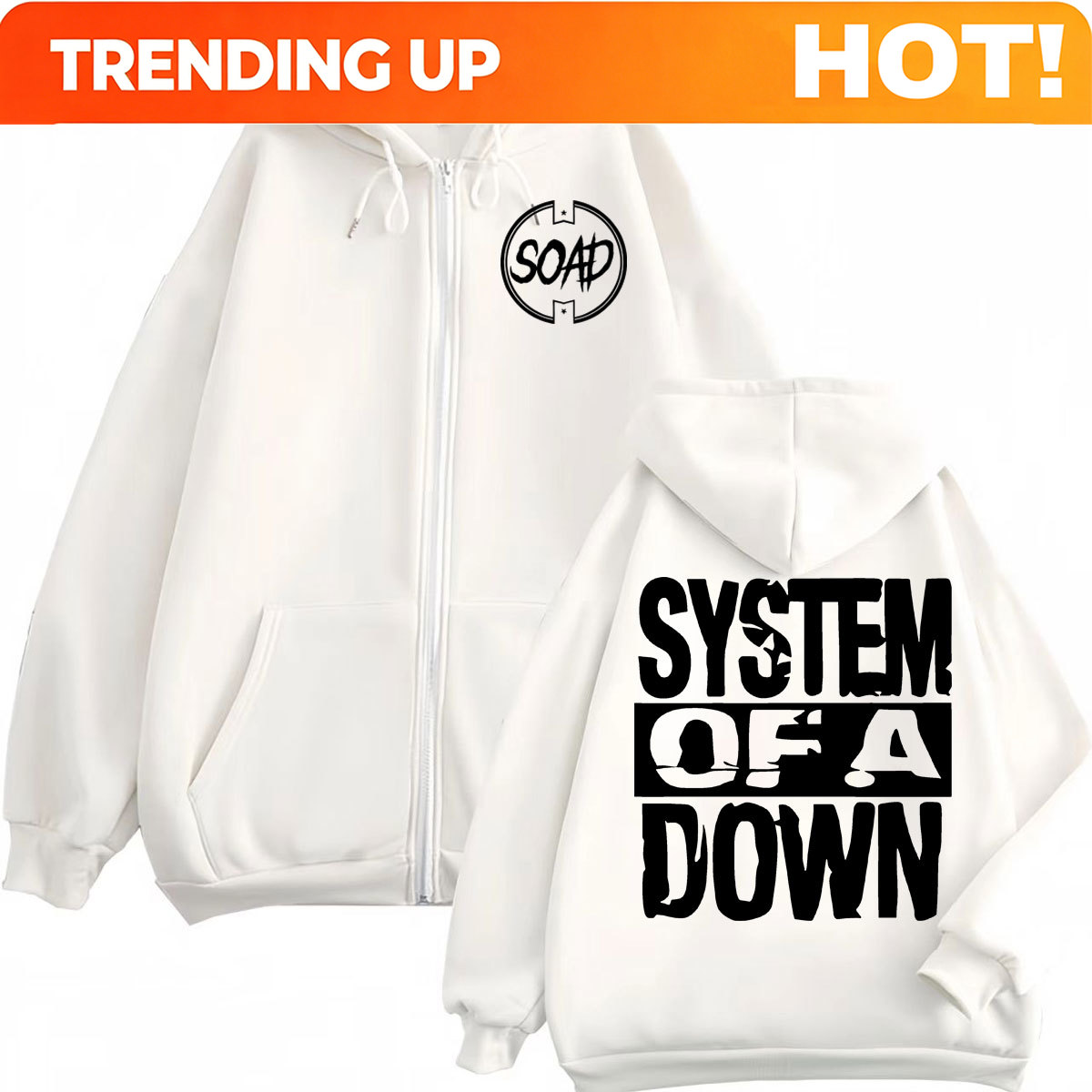 Mens Fashion Zip Up Hoodies - Sudadera con capucha y cremallera con