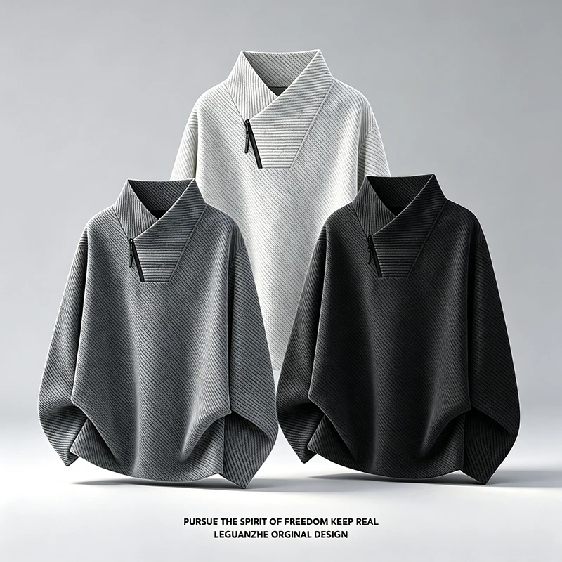 Mens Fashion Summer - Camiseta de manga larga con cuello