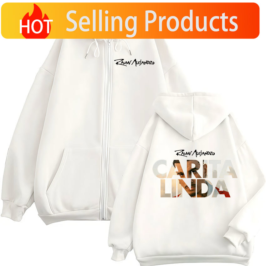 Mens Fashion Zip Up Hoodies - Rauw Alejandro Carita Linda 2026 Nuevo