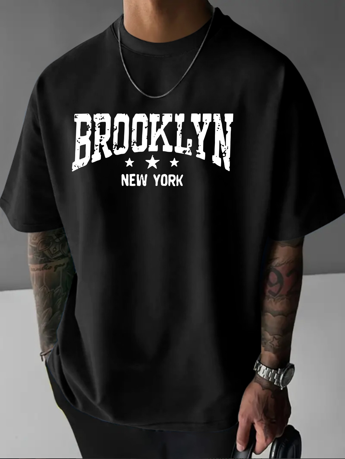 Camiseta de manga corta con cu - Men'S Fashion New York reseña y precio