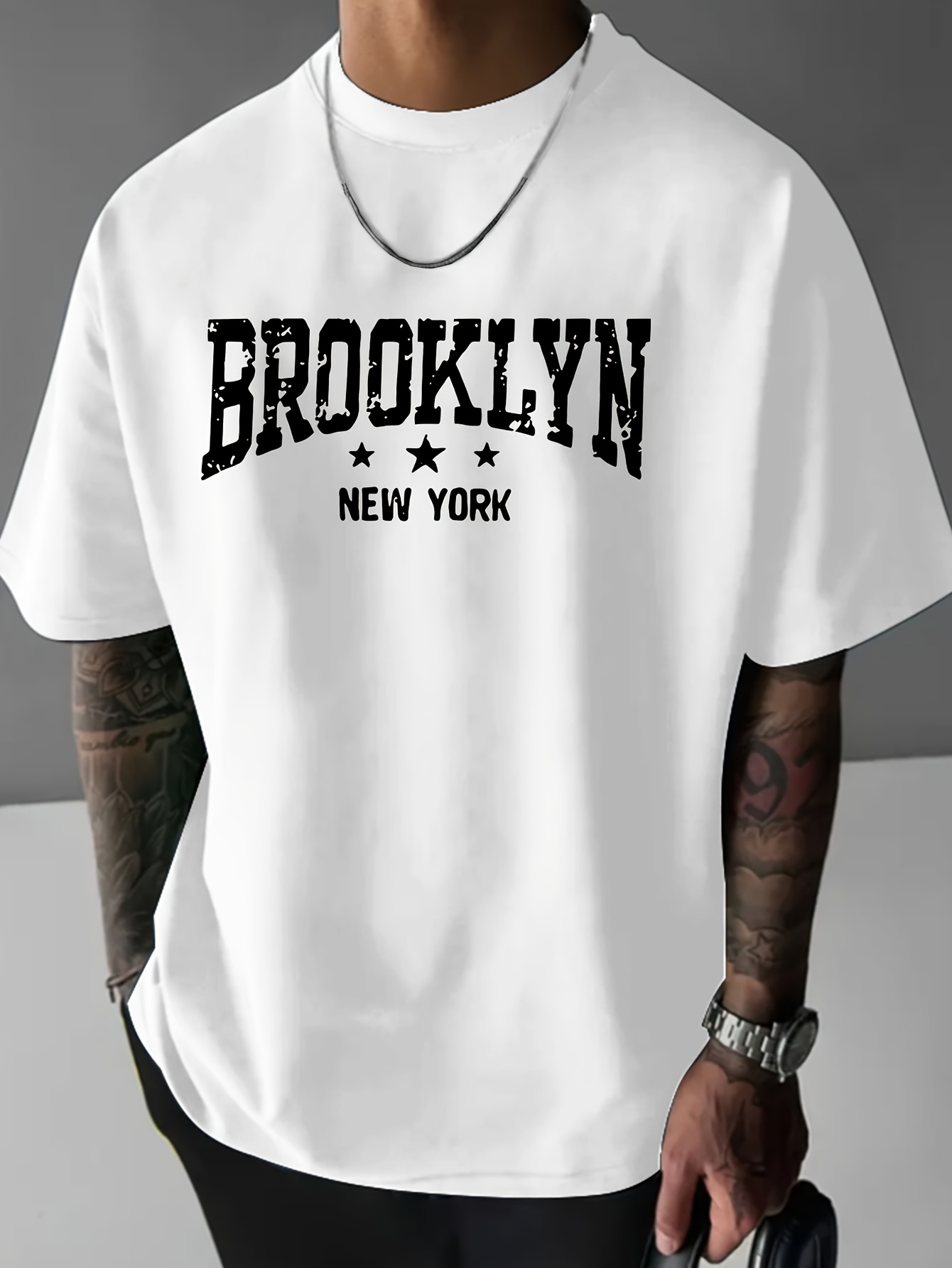 Camiseta de manga corta con cu - Men'S Fashion New York reseña y precio