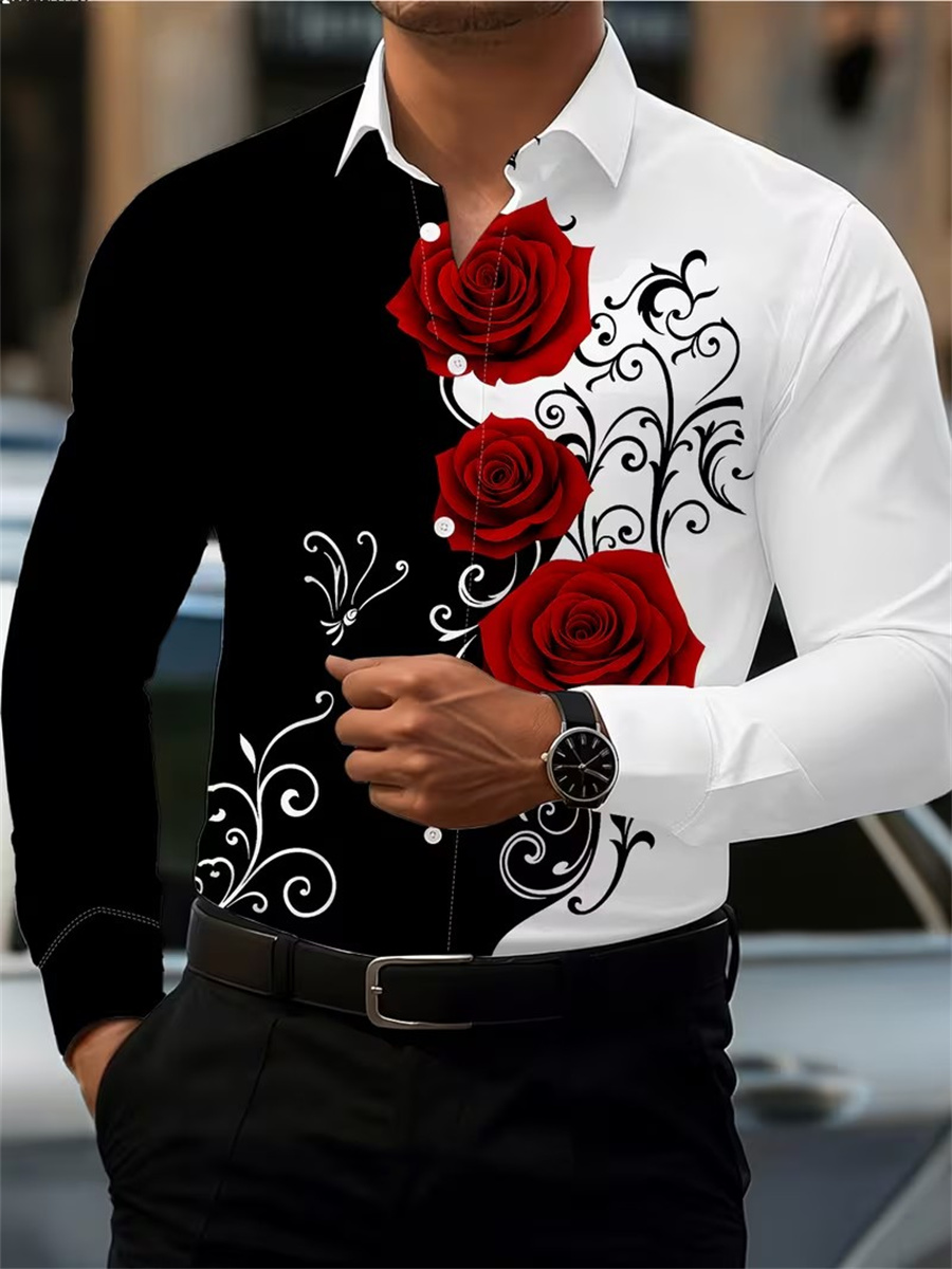 Camisa de Manga Larga con Esta - Mens Fashion Clothes reseña y precio