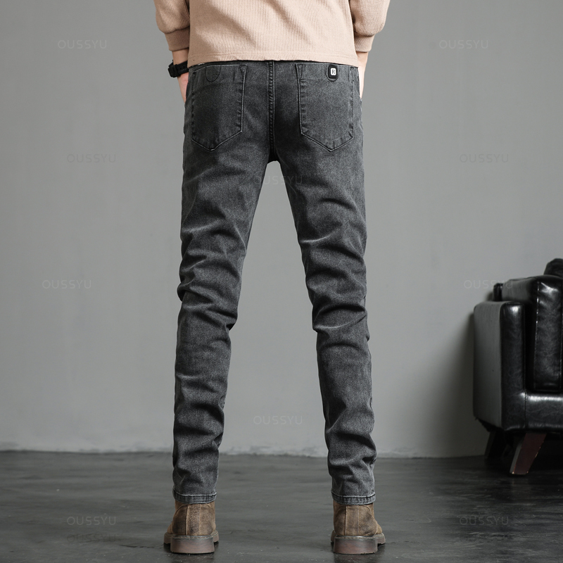 Otoño Invierno algodón hombres - Men'S Fashion Grey Jeans reseña y precio